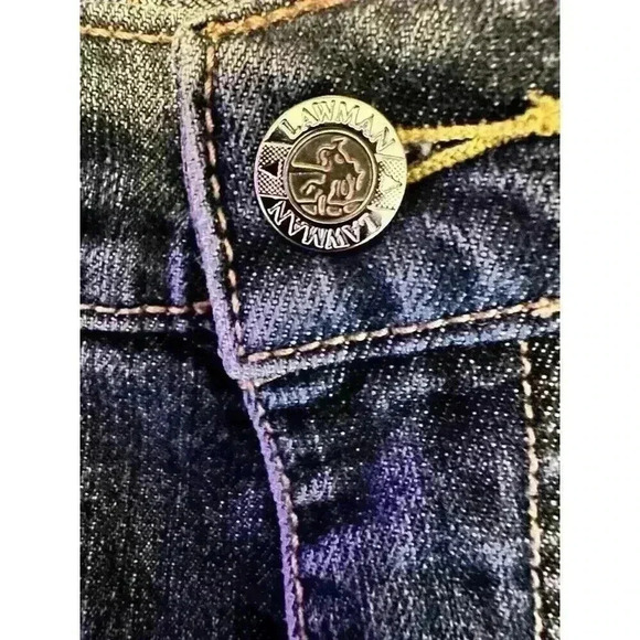 Lawman Women’s Sz 9 Studded Denim Western Jeans Rhinestone Bling Flap Pocket - Picture 7 of 9